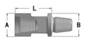 CONECTOR de conversión 2 3/8"API famele Reg 3 1/2"API Reg male