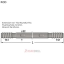 ROD (BARRA) T51/MM 3660 Acero normal