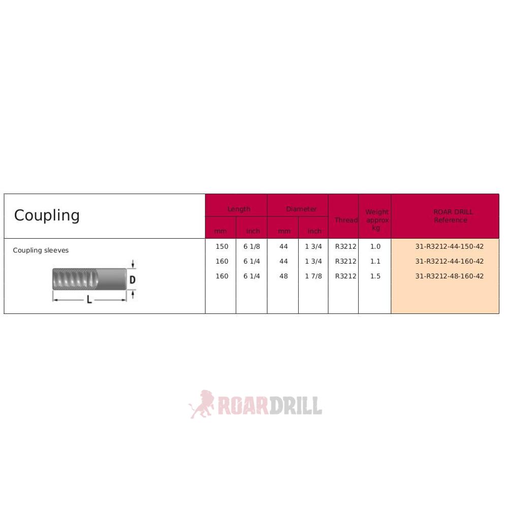 COUPING T38/T38 FF190mm