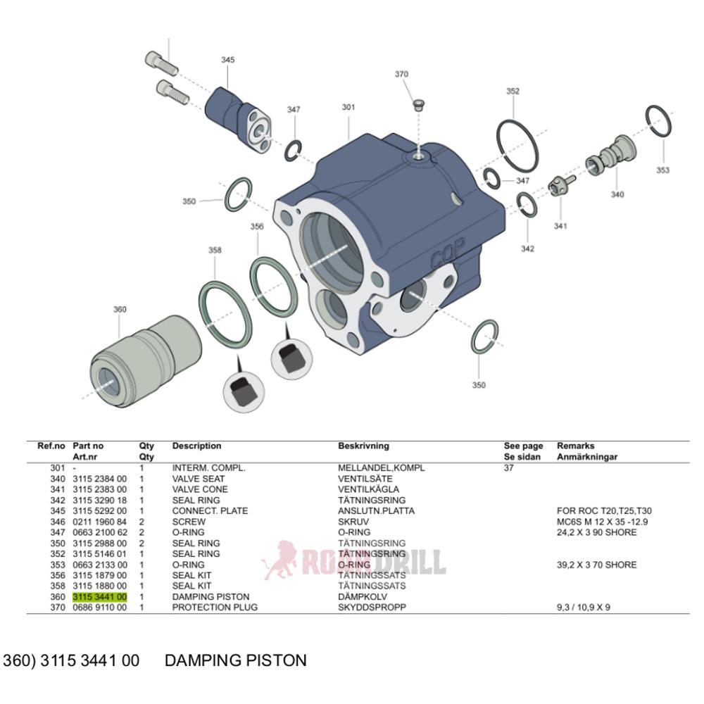 DAMPING PISTON  COP2560EX