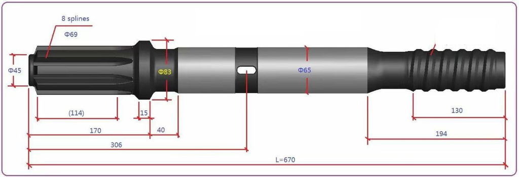 ADAPTER T51 RD900PE D=65 L=670