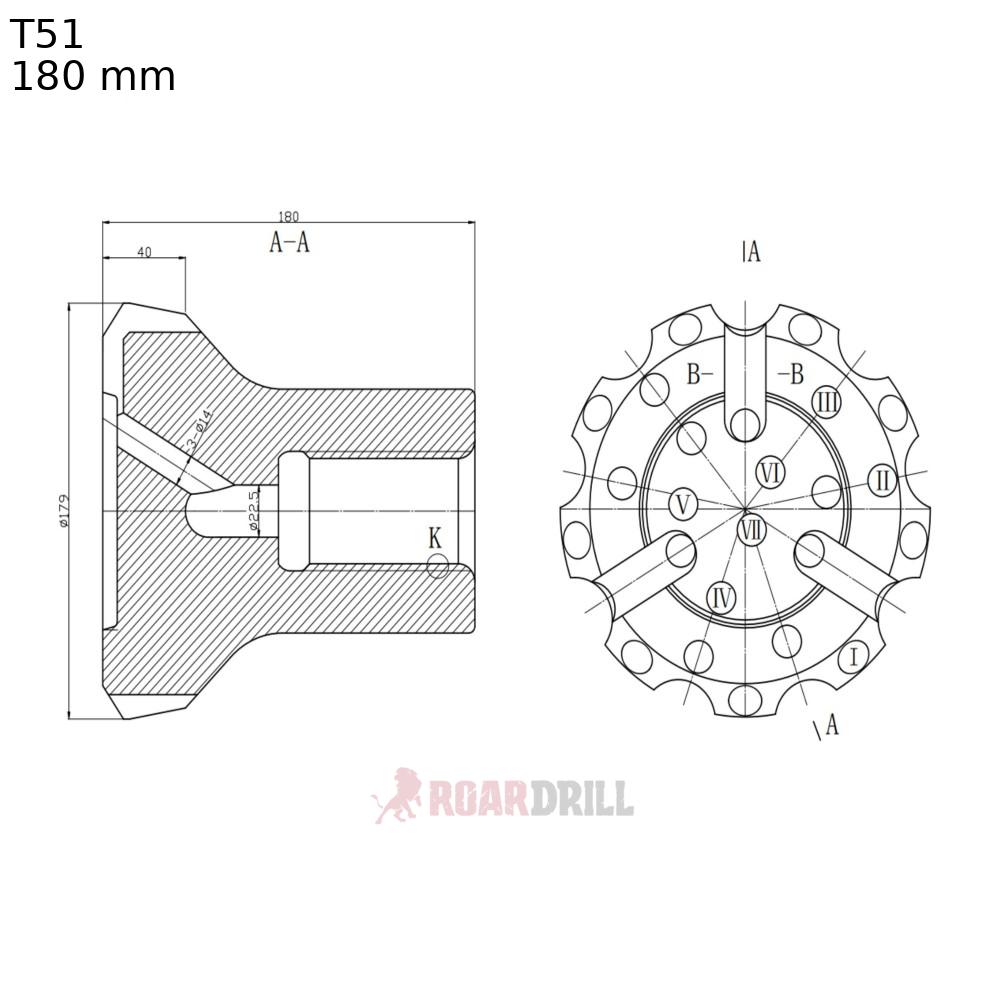 BIT T51 Dm:178mm Face:C Botton: (E09D16+I12D16) B Z  Semibalistica