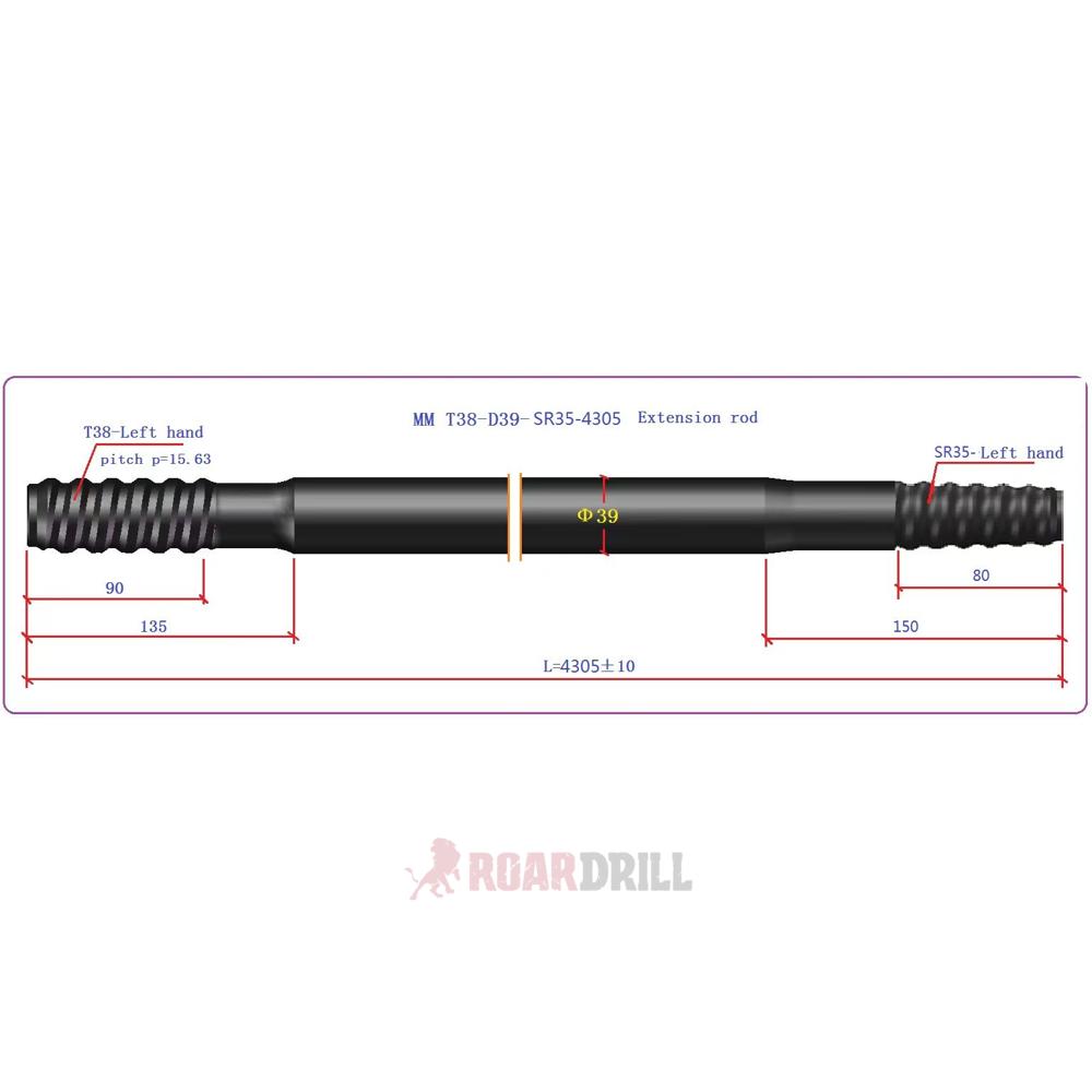 ROD Round body (BARRA) T38/R35 MM 4310