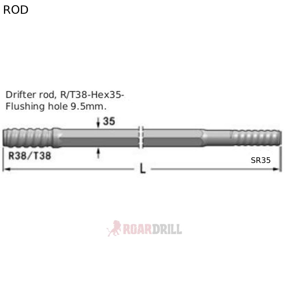 ROD HEX (BARRA) T38/SR35 MM 3120 mm H35