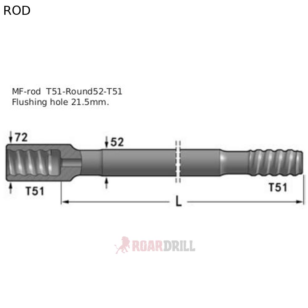 ROD (BARRA) T51/MF 1220 mm (swedish steel)