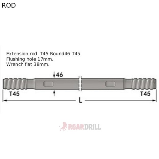 [23R46-T45-3660-23 (345MM463660)] ROD(BARRAS) T45/MM 3660mm