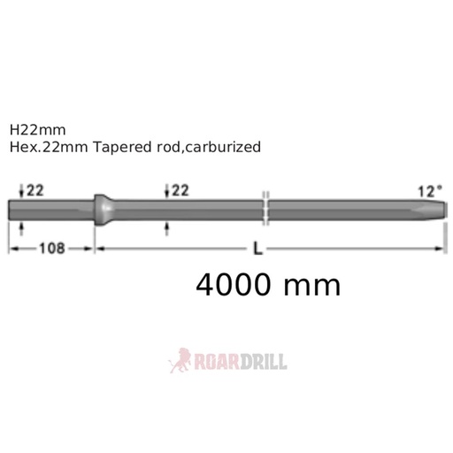 [12-312-21H22-12_108-4000-40 (3X12ABB224000)] ROD (BARRA)hex 22 12º L: 4000  (22/108)