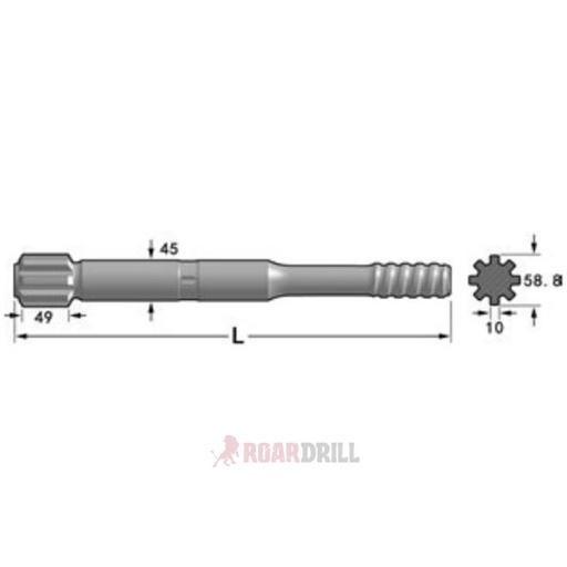 [3-4HL500-45T45-0550-23 3ADT45HL500] ADAPTER T45 HL 500 (45-550)