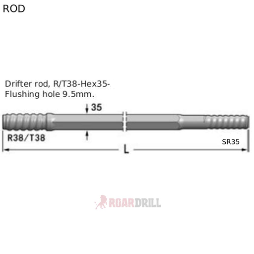 [12-3-22H35-SR35_T38-3120-23] ROD HEX (BARRA) T38/SR35 MM 3120 mm H35