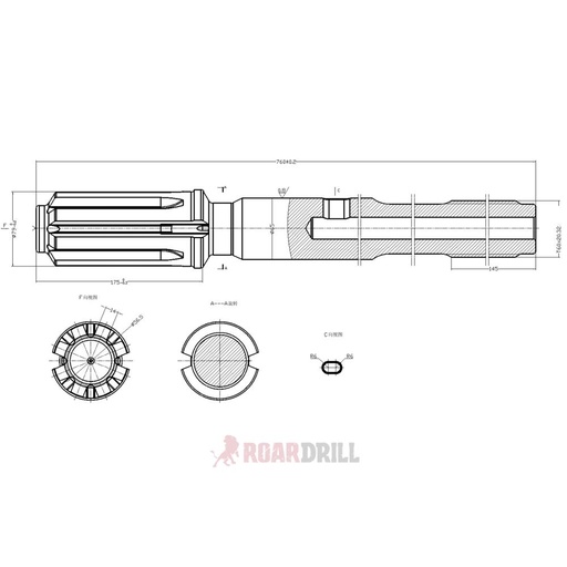 [13-4HL1500-65T60-0760-23] ADAPTER T51 HL1500 D=65 L=760  (7306-6025-02)