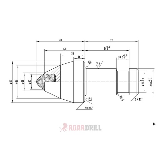 [311-147-38-60-22-30L-DJ-10120] Pica Rozadora-Tunelador 311-147-38-60-22-30L-DJ-10120 MT 720